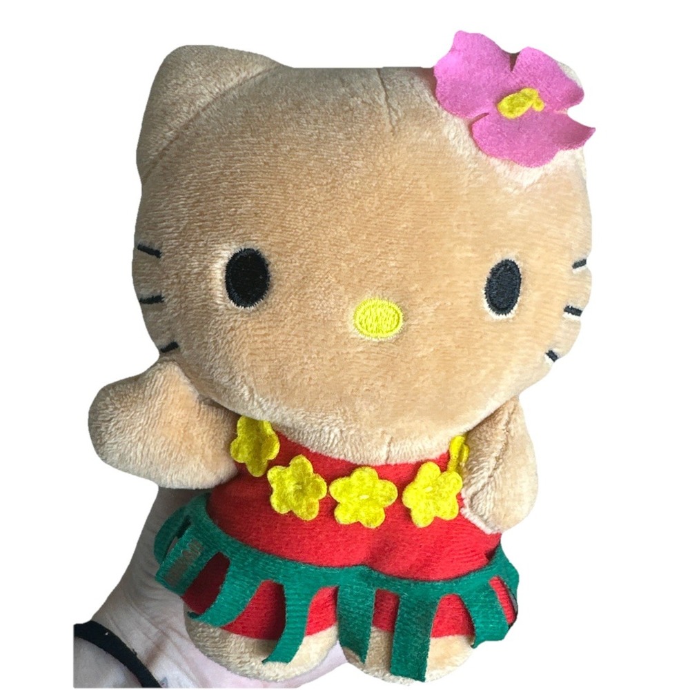 Hawaii Sanrio Plush Hello‎ Kitty Hawaiian Floral Hula Girl Rare 6 Inch
